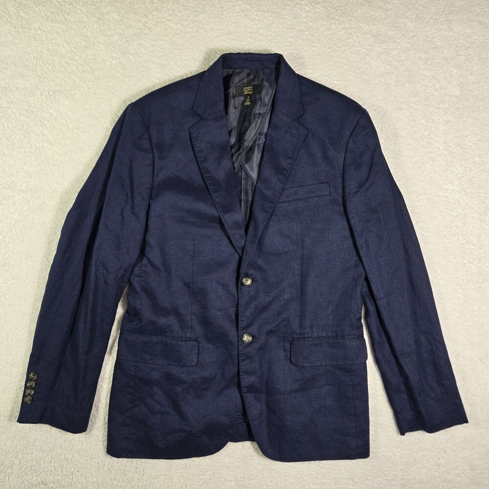Club Room 100% Linen 2 Button Sport Coat Blazer Mens Medium Navy Blue M